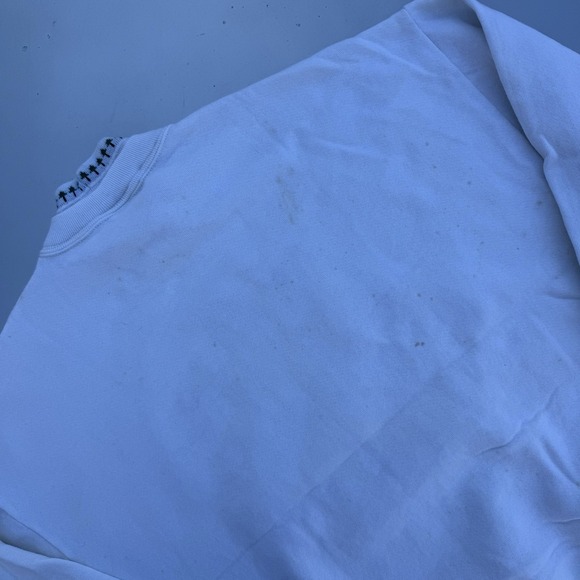 90s Valorie's Folk Art Applique Christmas White Festive Grandma Sweatshirt XL - Picture 9 of 9